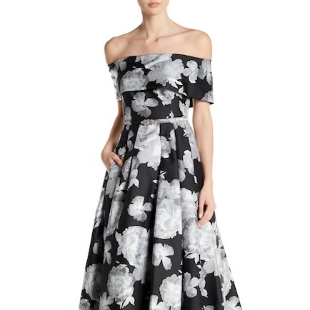 Off-the-Shoulder Hi-Lo Gown